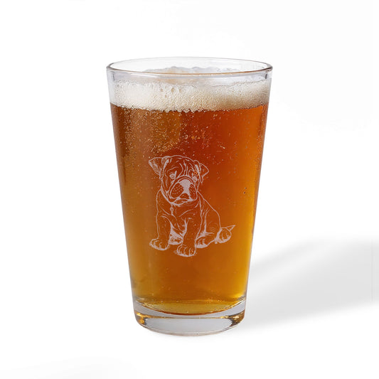 American Bulldog Engraved Pint Glass