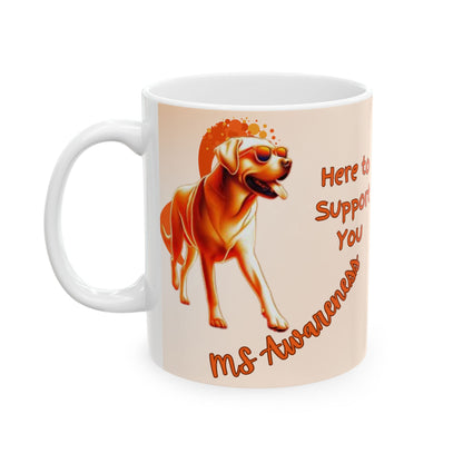 Labrador Retriever MS Awareness Coffee Mug – "Here to Support You" Ceramic Cup