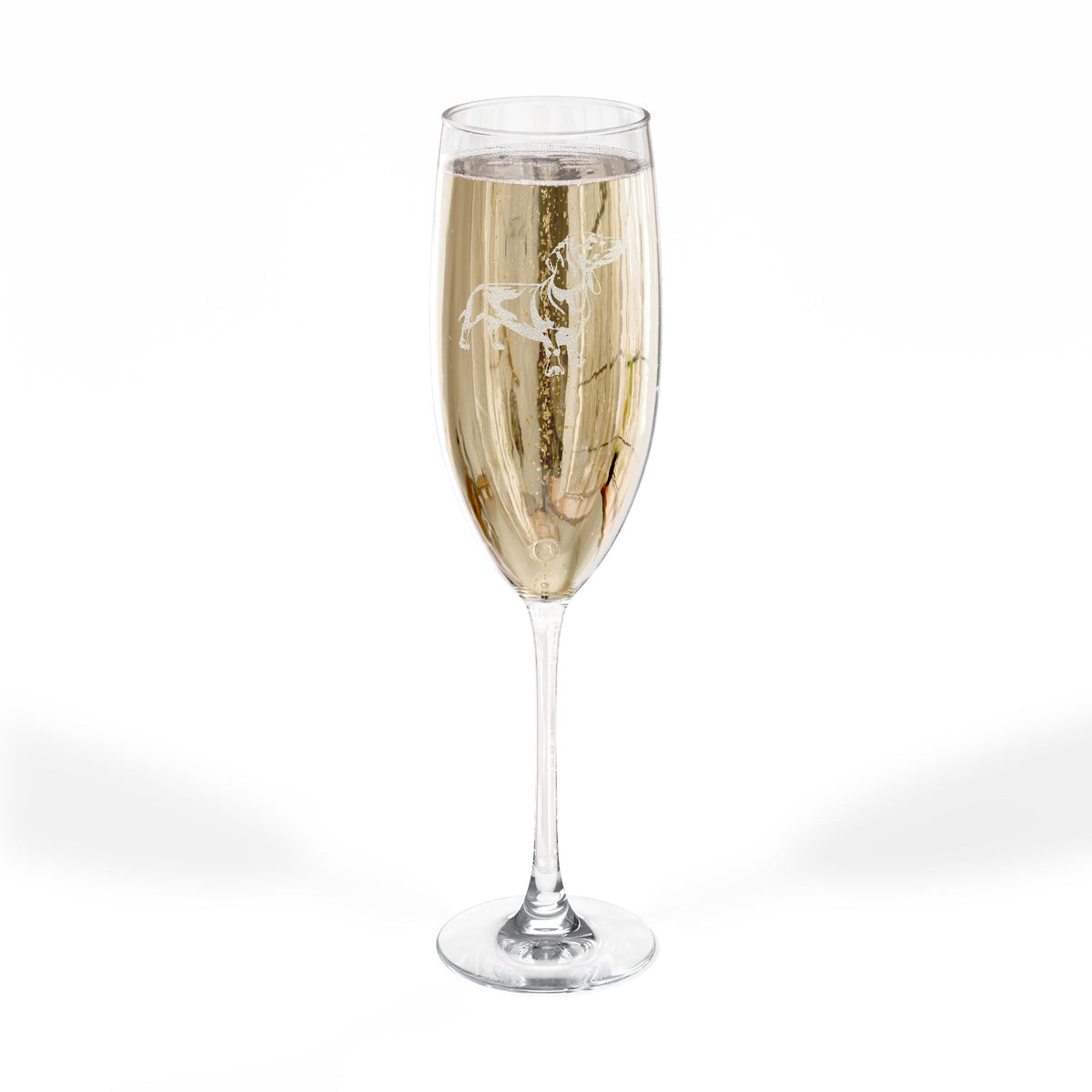 Dachshund Smooth Engraved Champagne Flute