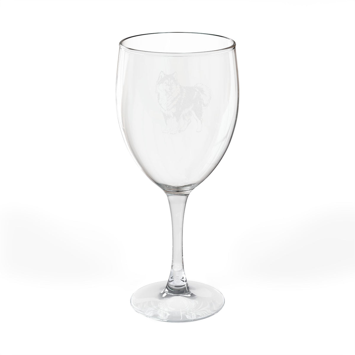 Siberian Husky Engraved Wine Glass