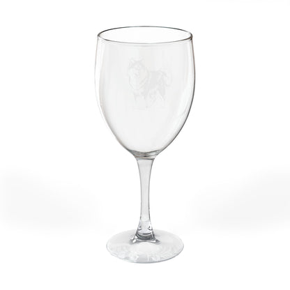 Siberian Husky Engraved Wine Glass