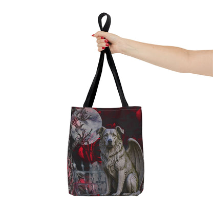 Border Collie Angelic Gargoyle Protector Tote Bag