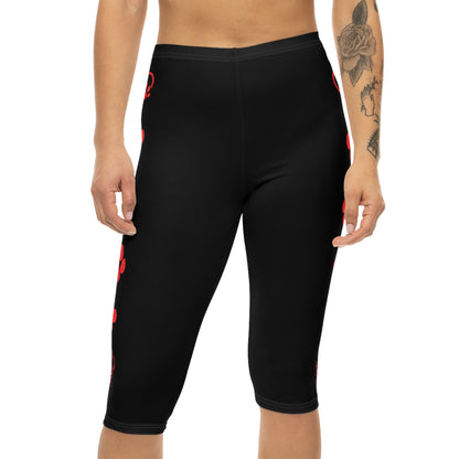 Paws and Hearts Doodle Capri Leggings