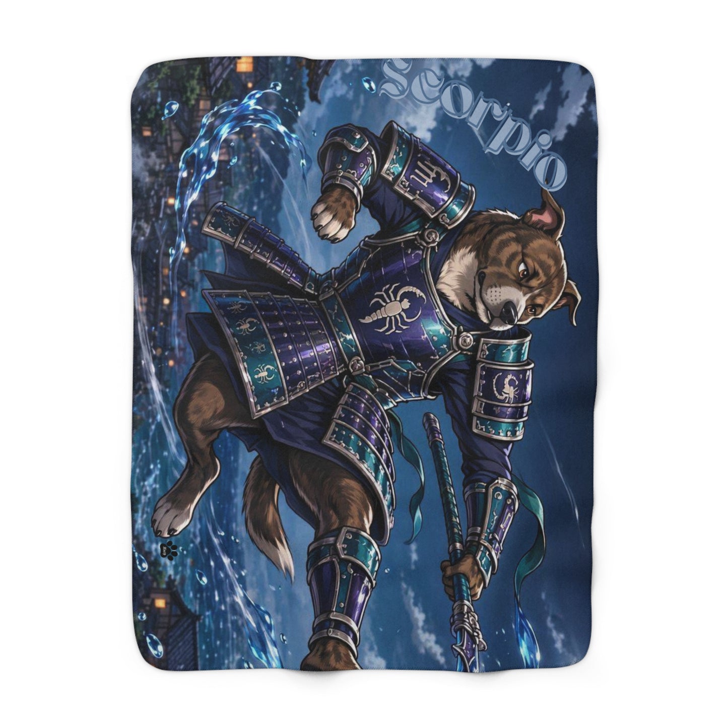 Scorpio Pitbull Warrior Sherpa Blanket