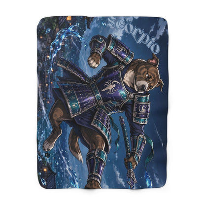Scorpio Pitbull Warrior Sherpa Blanket