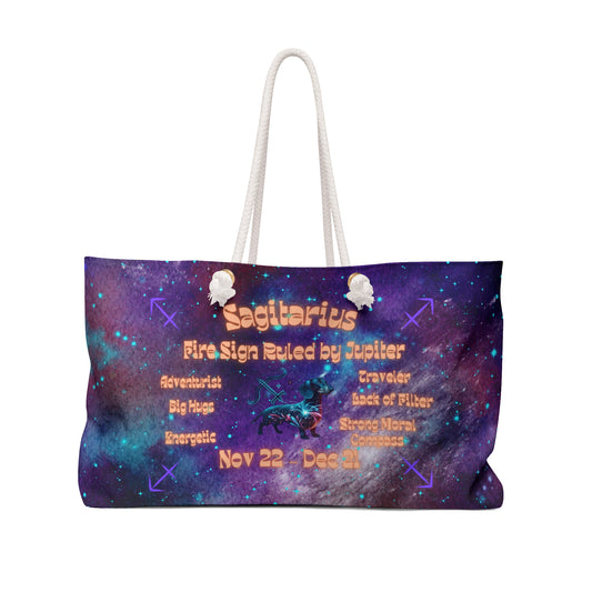 Celestial Zodiac Sagitarius as Dachshund Weekender Bag - Dog Breed Zodiac