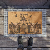 Chihuahua gargoyle Angel Doormat and Door Protection Gothic Halloween design