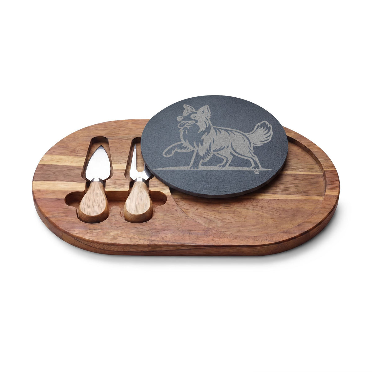Border Collie Engraved Charcuterie Board, Dog Lover Cheese Board & Serving Platter
