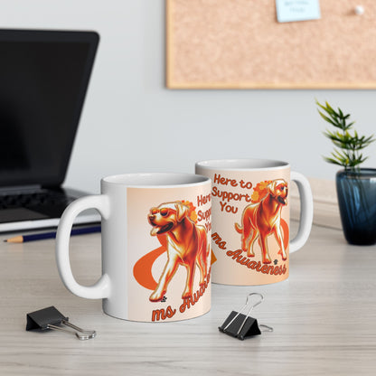 Labrador Retriever MS Awareness Ceramic Mug - "Here to Support You" Mobility Service Dog Coffee Cup