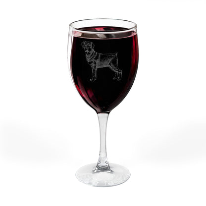 Rottweiler Engraved Wine Glass