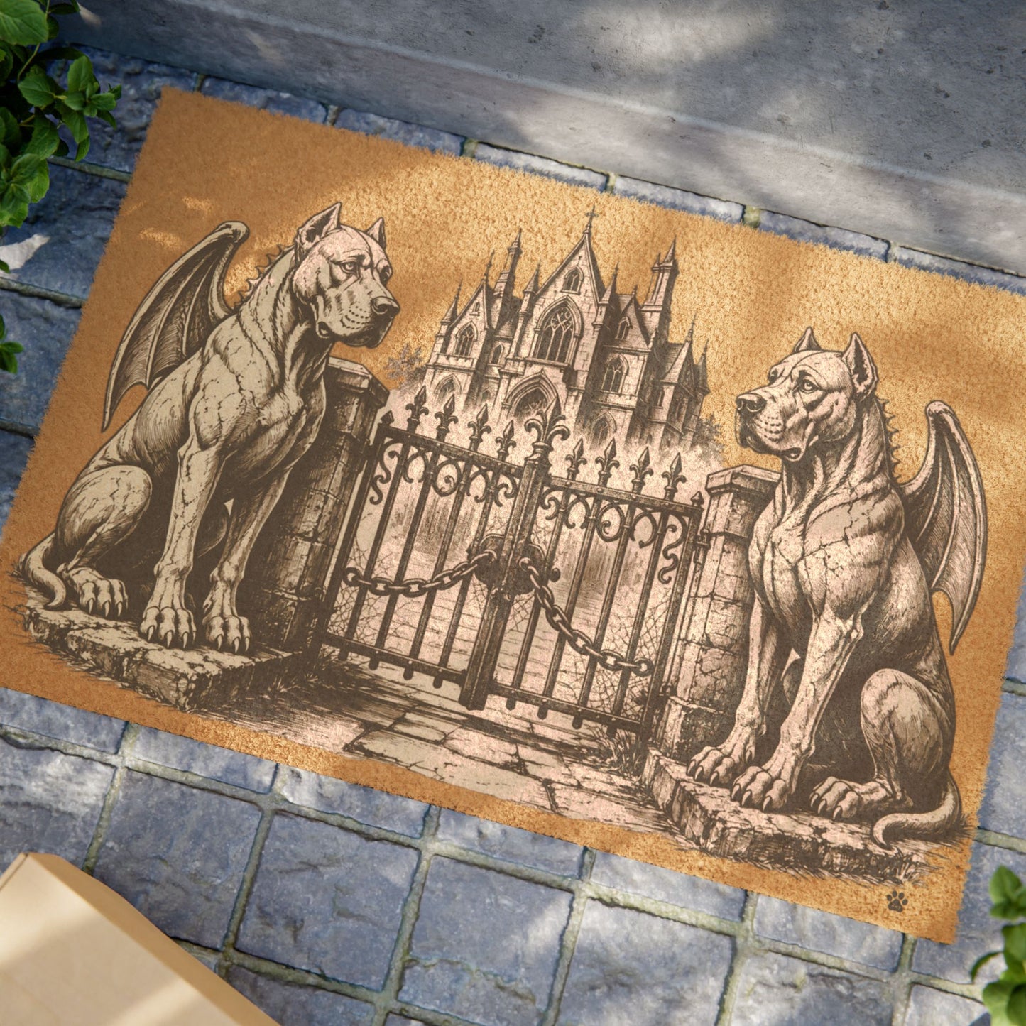 Great Dane Gargoyle Angel Gothic Protector Welcome Mat