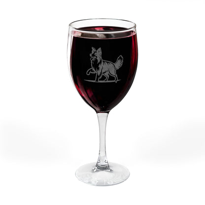 Border Collie Engraved Wine Glass