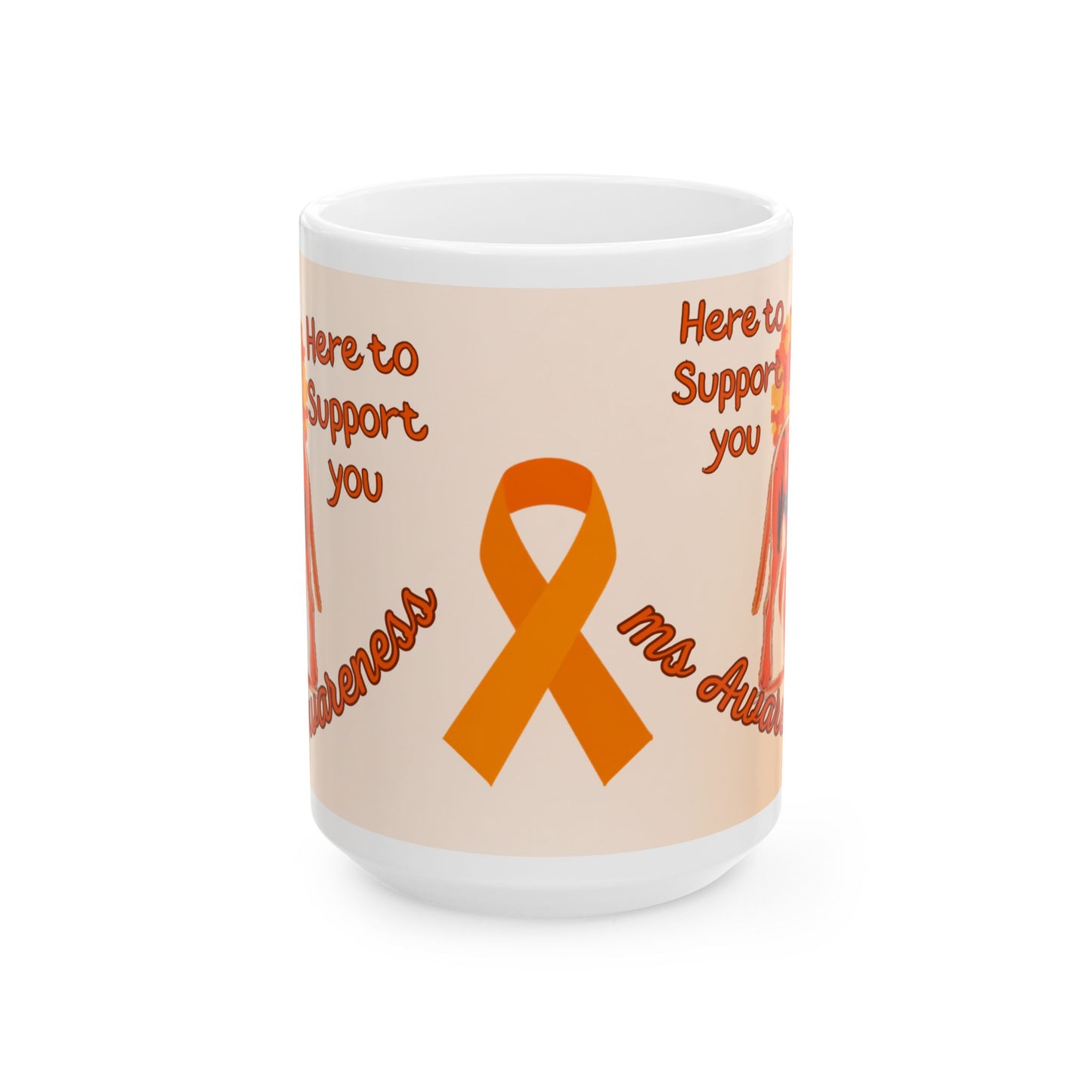 Great Dane MS Awareness Ceramic Mug - "Here to Support You" Mobility Service Dog Coffee Cup