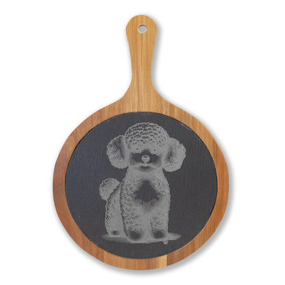 Toy Poodle Engraved Charcuterie Board, Dog Lover Cheese Board & Serving Platter
