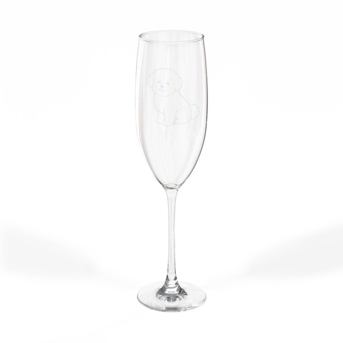 Bichon Frise Engraved Champagne Flute