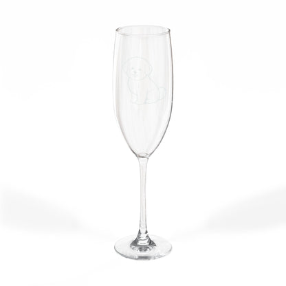 Bichon Frise Engraved Champagne Flute