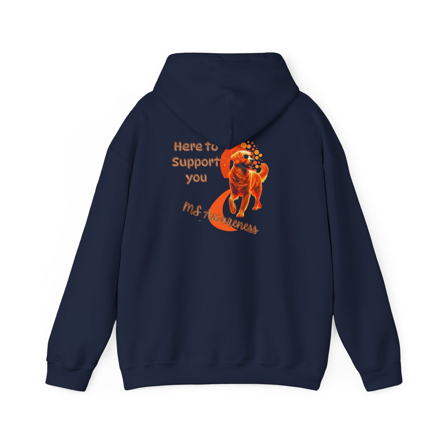 Golden Retriever "Here to Support You" MS Awareness Hoodie