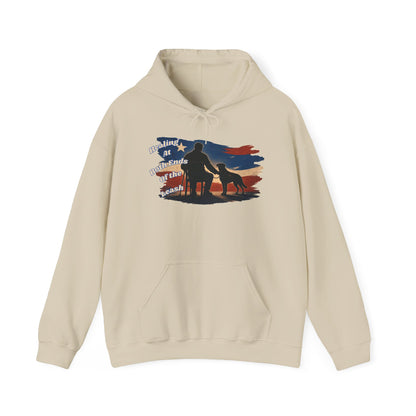 Healing at Both Ends of the Leash™ – Veterans Day Support Unisex Heavy Blend Hooded Sweatshirt