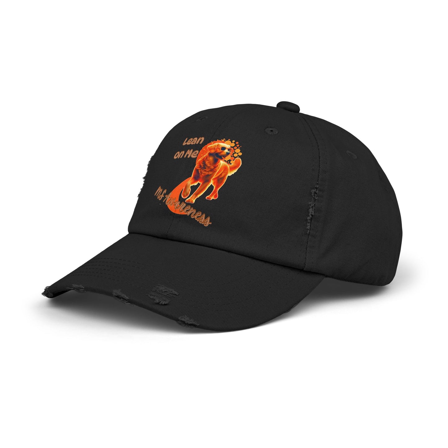 Golden Retriever "Lean on Me" MS Awareness Distressed Cap