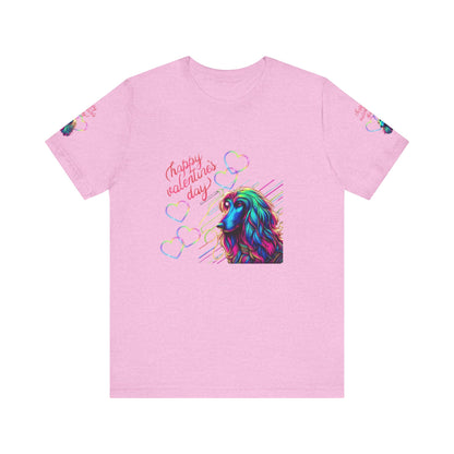 Afghan Hound Neon Hearts Valentine Tee