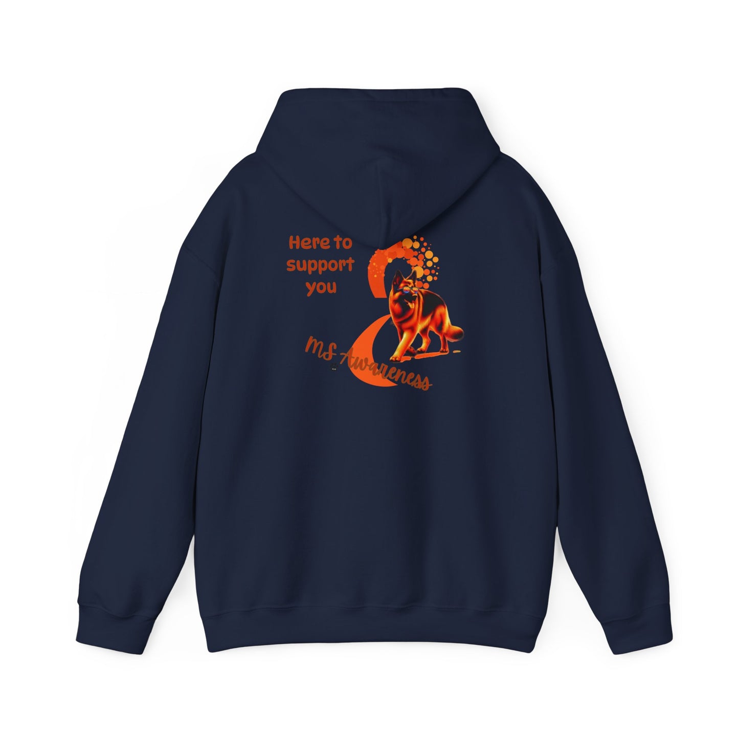 German Shepherd "Here to Support You" MS Awareness Hoodie