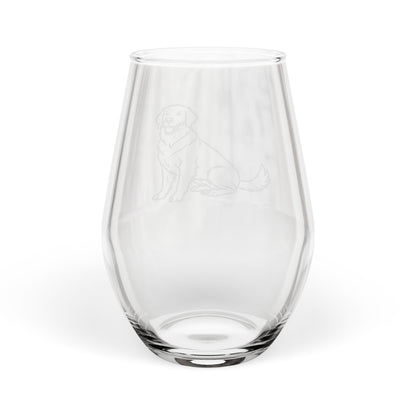 Golden Retriever Sketch and Serve Engraved Stemless Wineglass