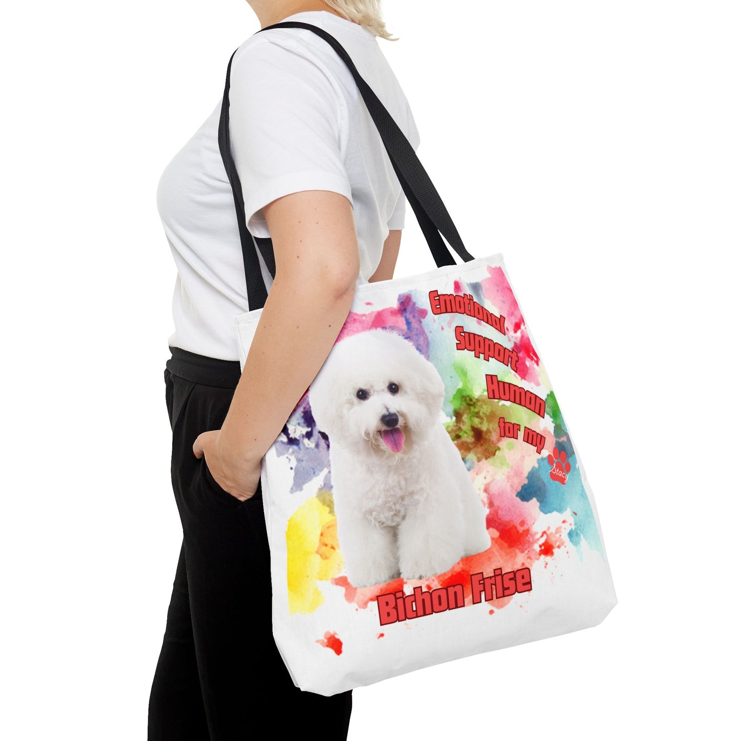 Emotional Support Human for my Bichon Frise Tote Bag