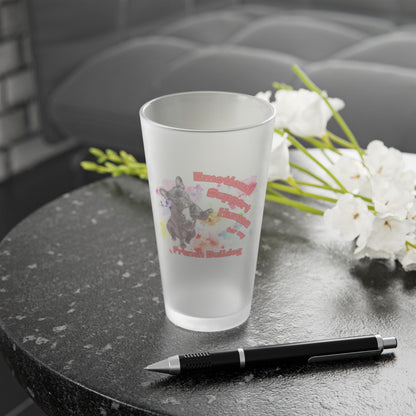 Emotional Support Human for my French Bulldog Frosted Pint Glass