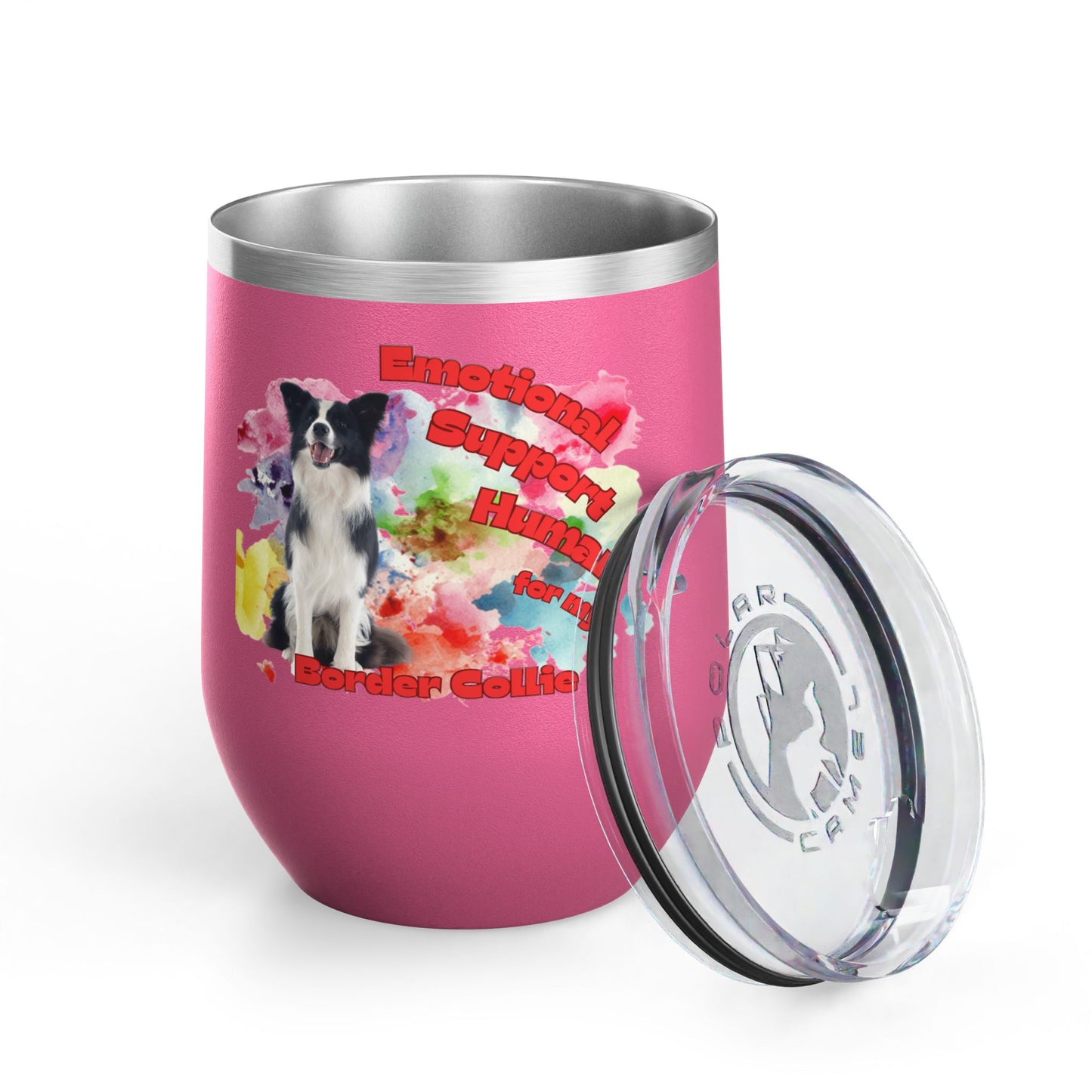 Emotional Support Human for my Border Collie Wine Tumbler