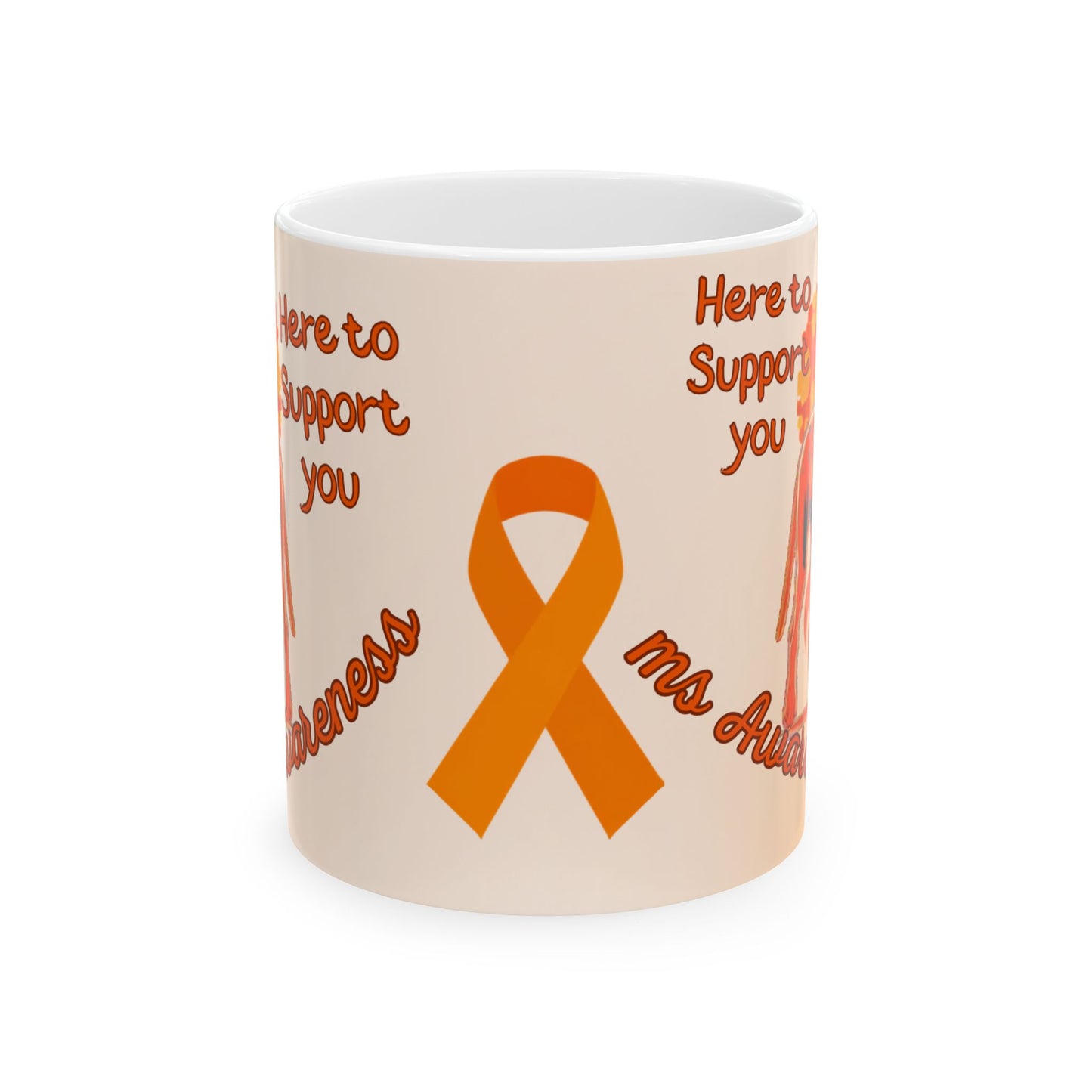 Great Dane MS Awareness Ceramic Mug - "Here to Support You" Mobility Service Dog Coffee Cup