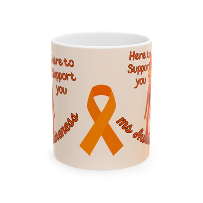 Great Dane MS Awareness Ceramic Mug - "Here to Support You" Mobility Service Dog Coffee Cup