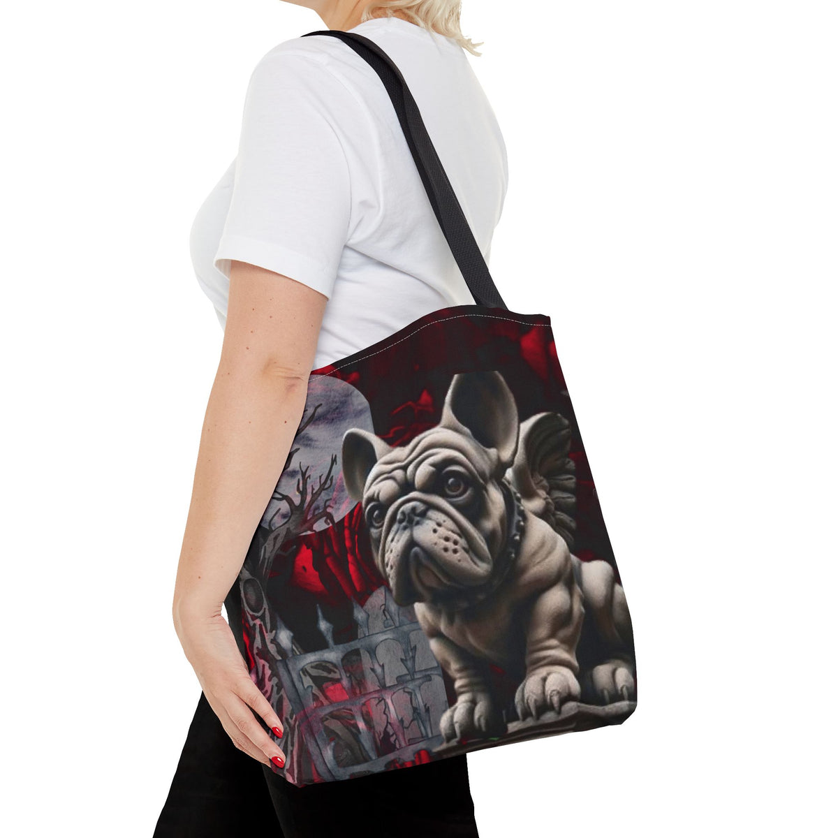 French Bulldog Angelic Gargoyle Protector Tote Bag