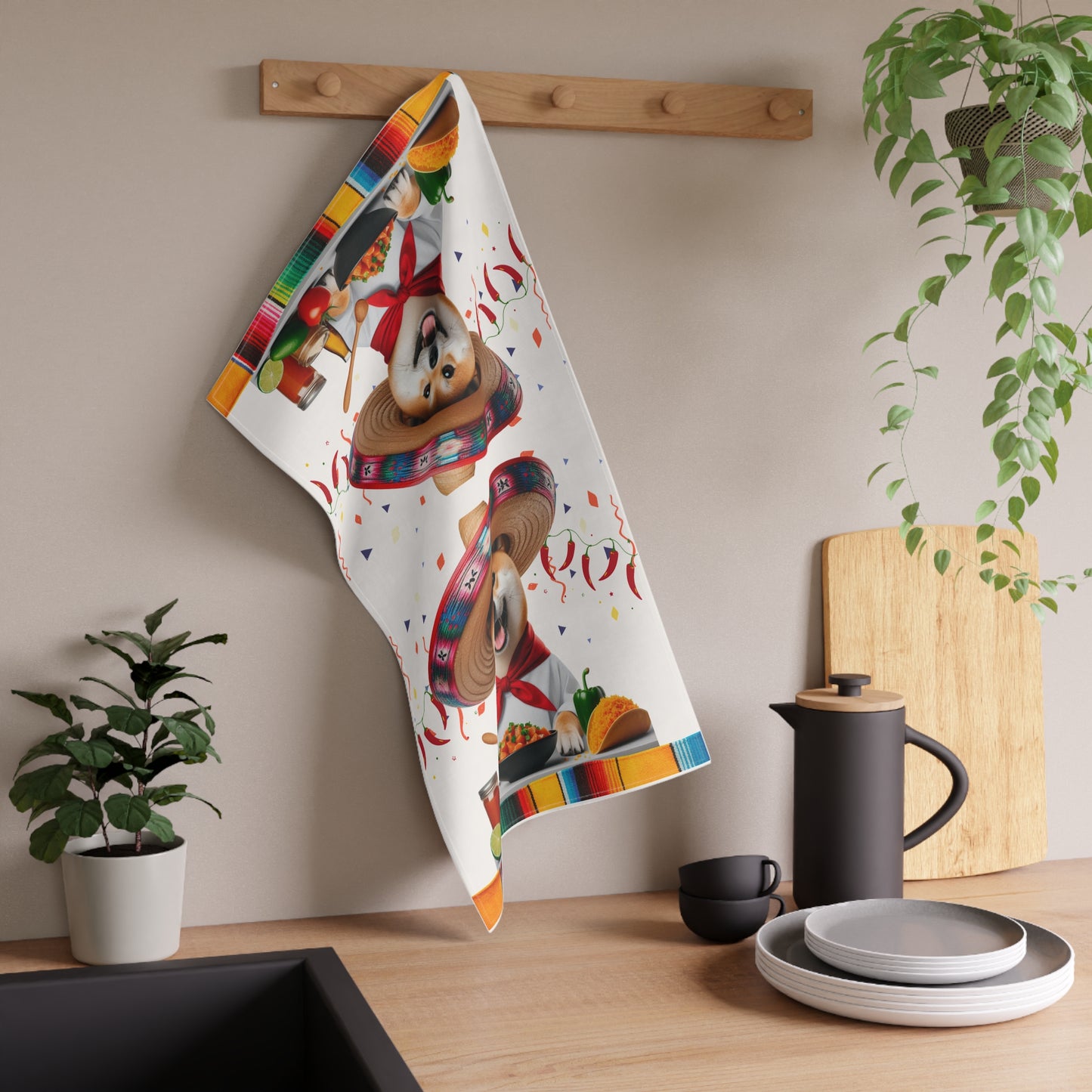 Shiba Inu Fiesta Tea towel