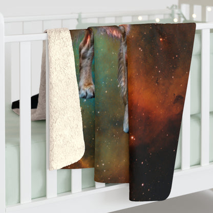 Golden Retriever Leo Zodiac Sherpa Blanket - Celestial Astrology Fleece Throw