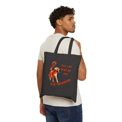 MS Awareness Labrador Lean on me Cotton Canvas Tote Bag