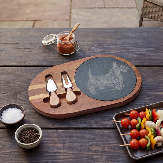 Scottish Terrier Engraved Charcuterie Board, Dog Lover Cheese Board & Serving Platter