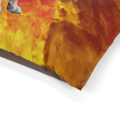 Leo Zodiac Dog Bed – Fiery Golden Retriever Celestial Pet Cushion & Astrology Dog Bed