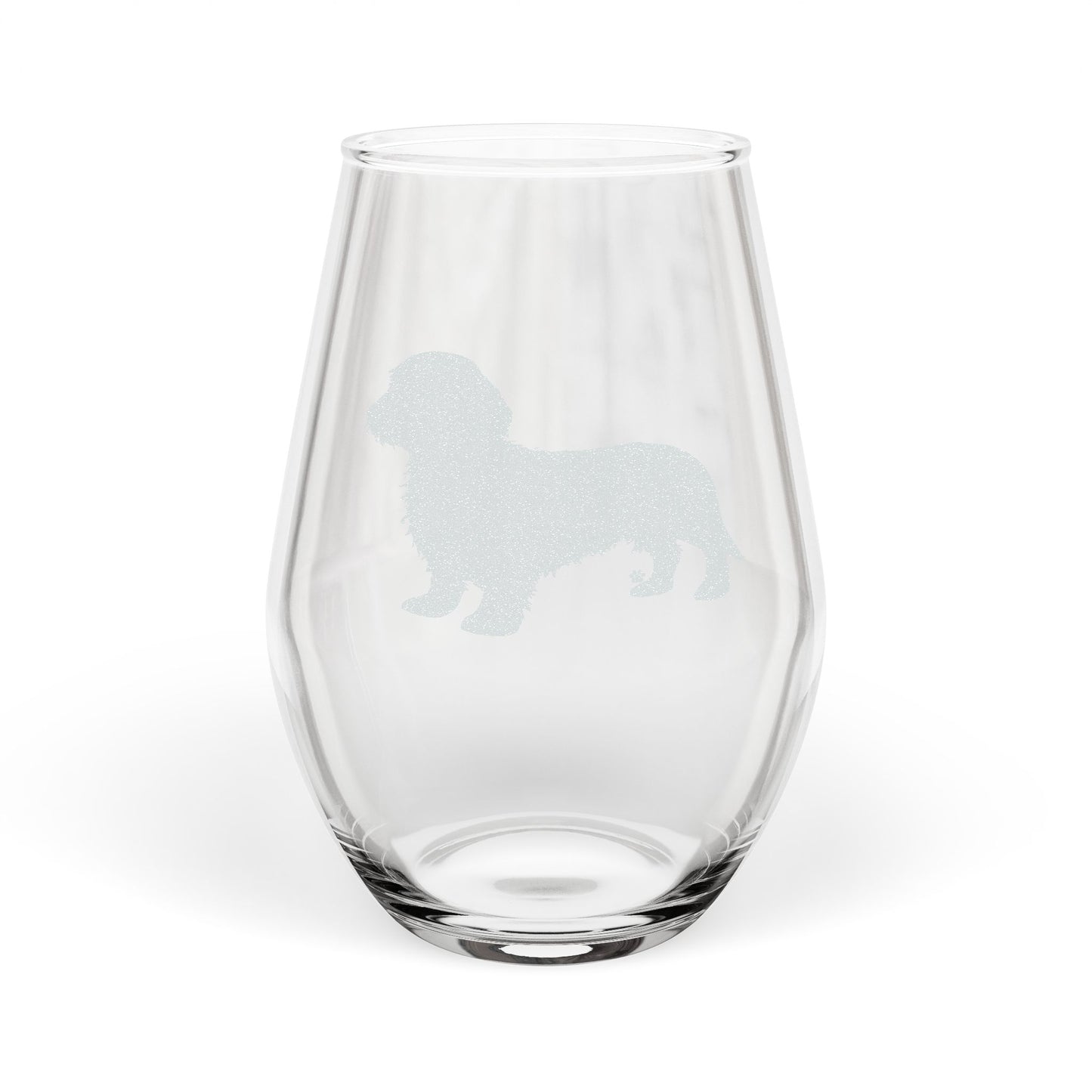 Wire Hair Dachshund Sketch and Serve Engraved Stemless Wineglass