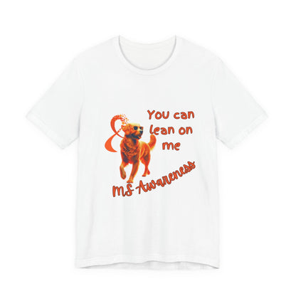 MS Awareness Golden Retriever lean on me Unisex Jersey Short Sleeve Tee
