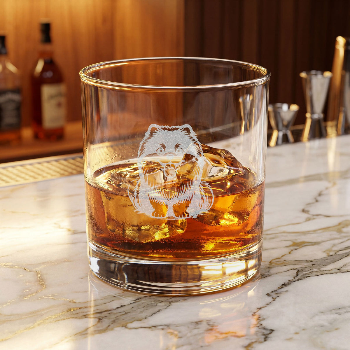 Pomsky Engraved Whiskey Glass