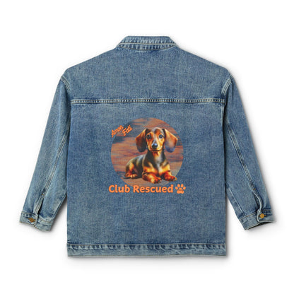 Dacshund Club Rescued Women's Denim Jacket Amor Fati
