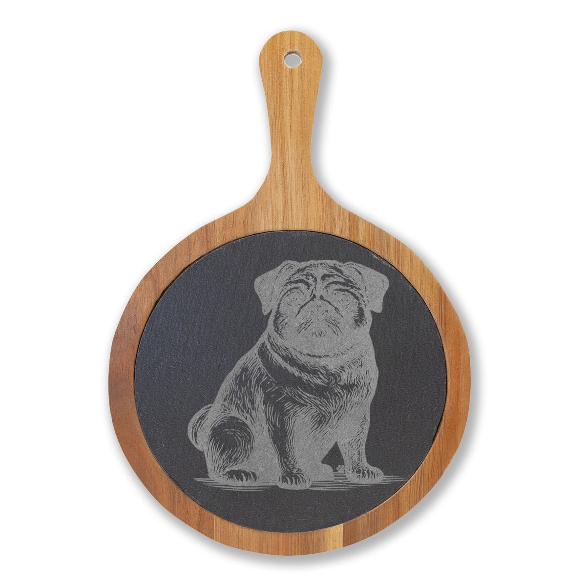 Pug Engraved Charcuterie Board, Dog Lover Cheese Board & Serving Platter
