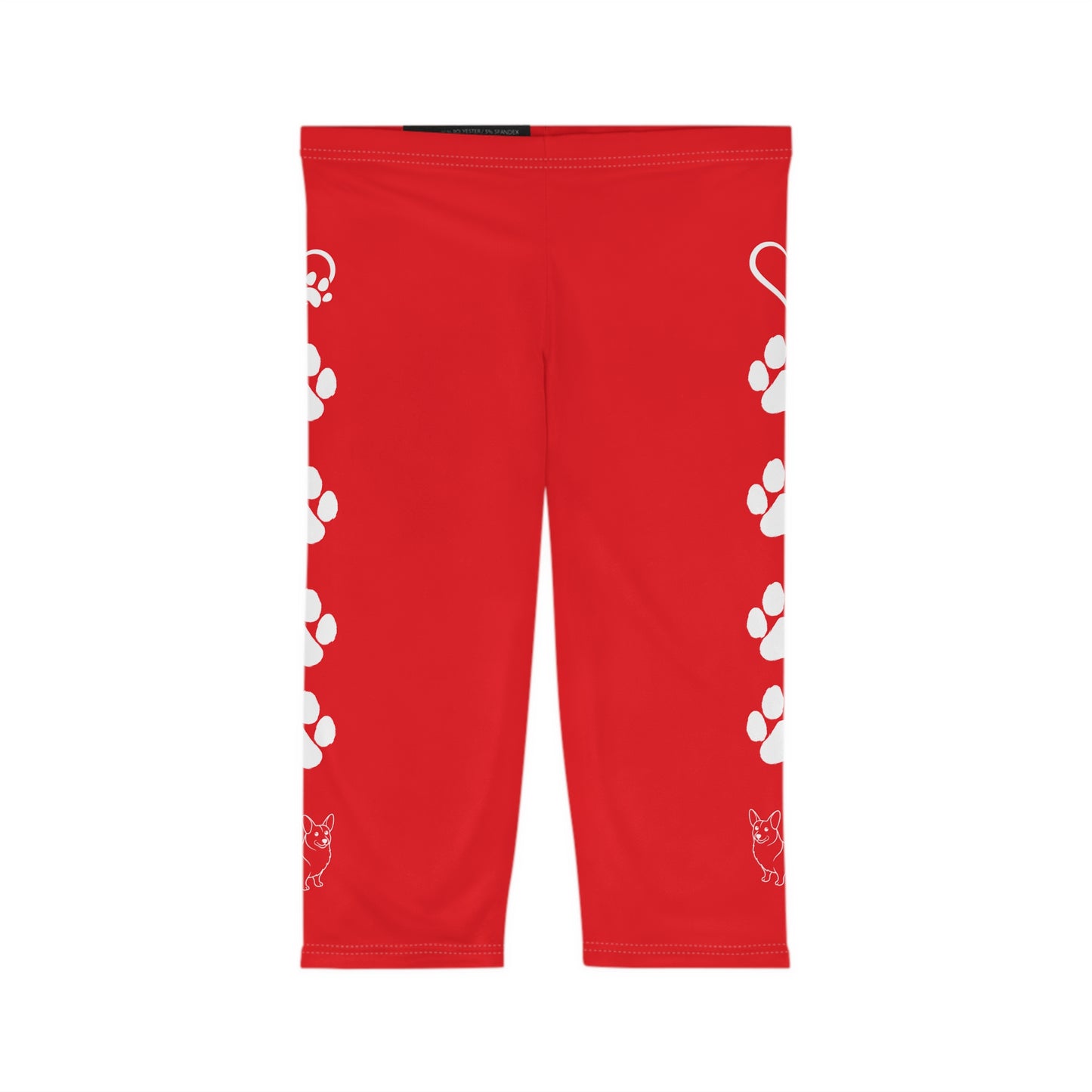 Paw Prints and corgi  Women’s Capri Leggings