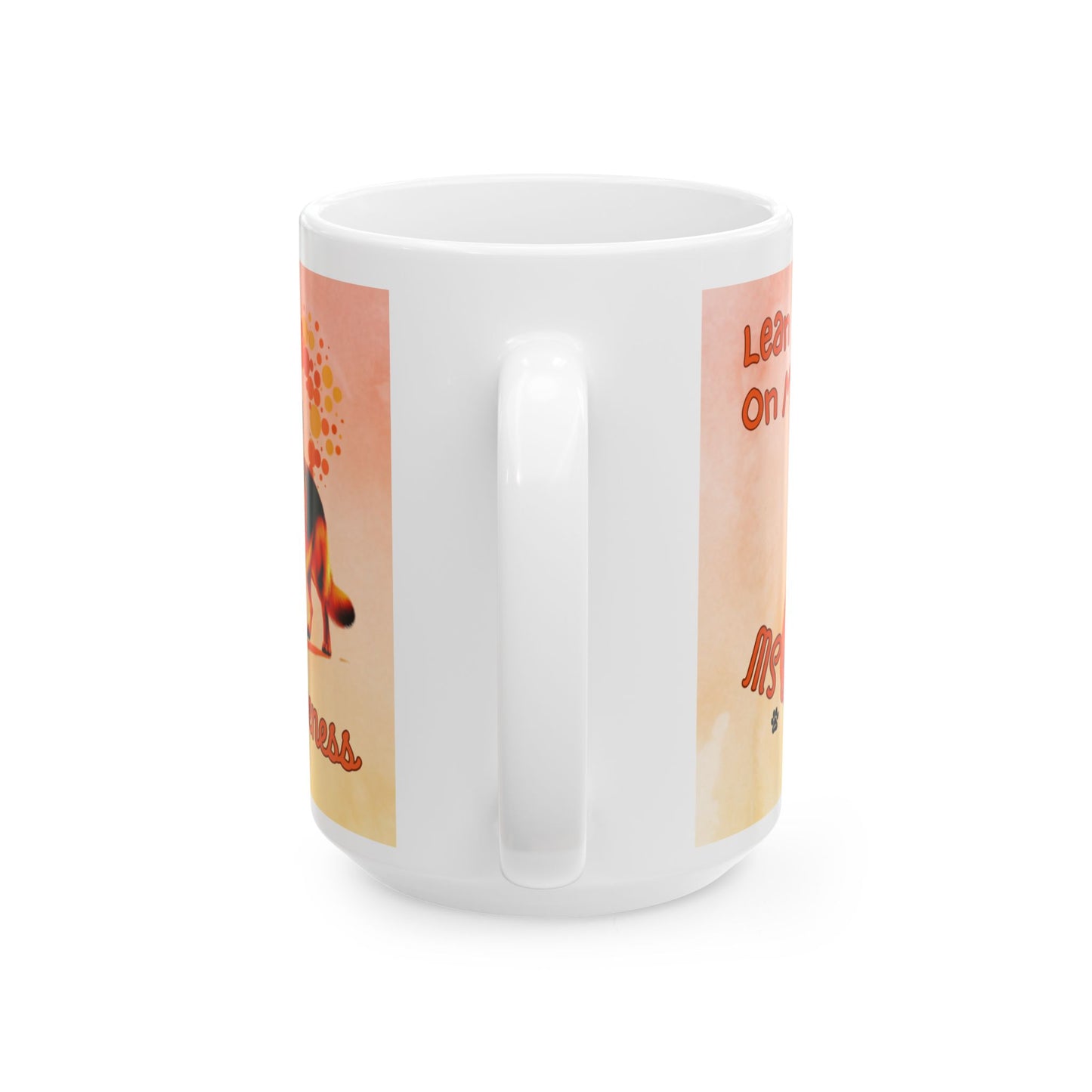 German Shepherd MS Awareness Ceramic Mug - "Lean on Me" Mobility Service Dog Coffee Cup