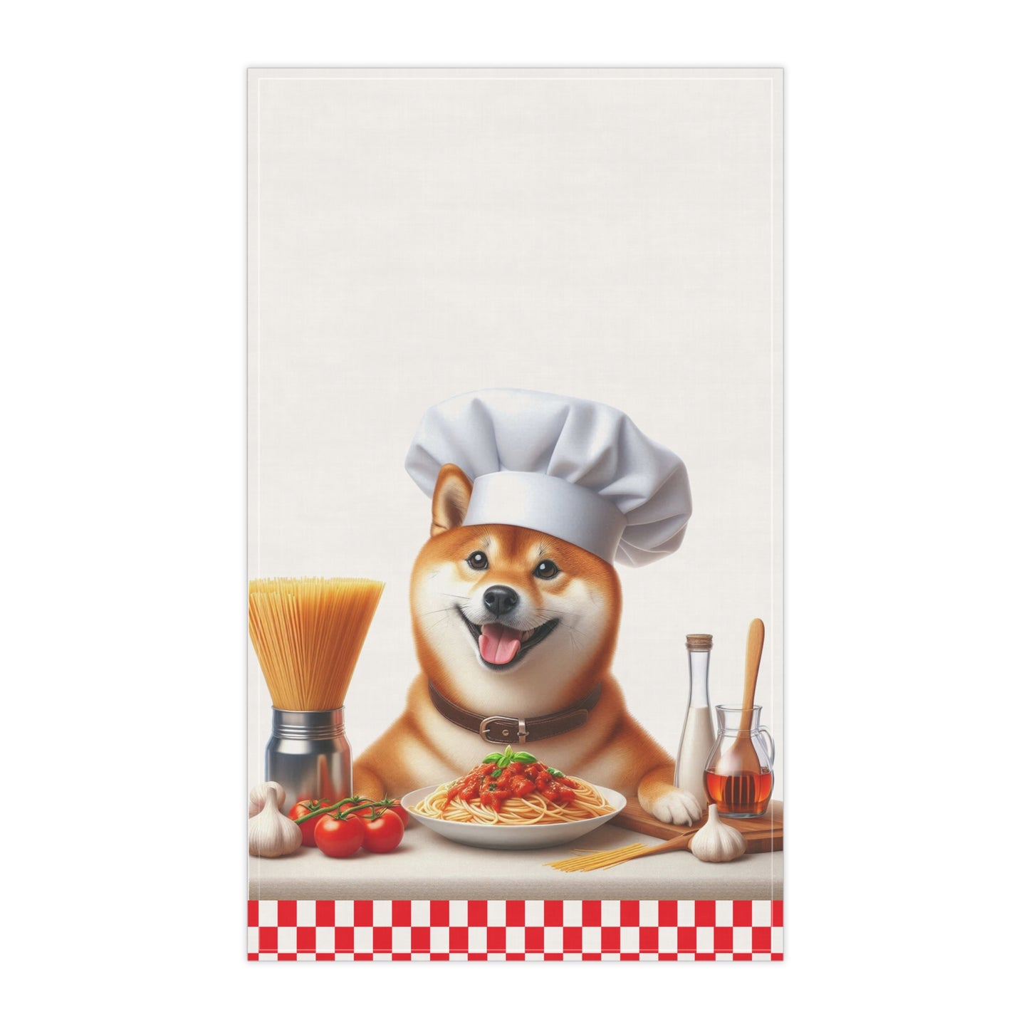 Shiba Inu Italian Chef tea Towel