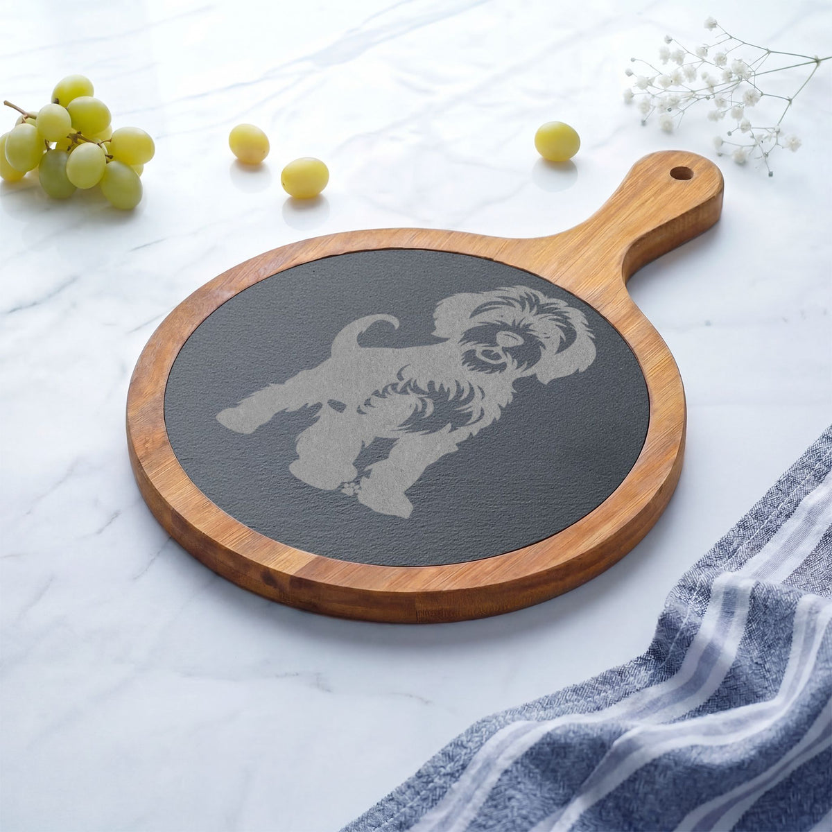 Doodle Engraved Charcuterie Board, Dog Lover Cheese Board & Serving Platter