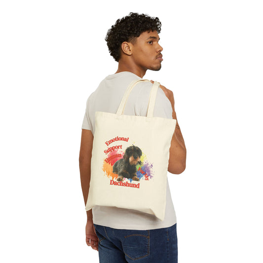 Emotional Support Human for my Dachshund, Wire Haired, Tote Bag
