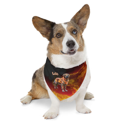 Leo Zodiac Pet Bandana Collar – Fiery Astrology Dog Scarf & Adjustable Collar Attachment