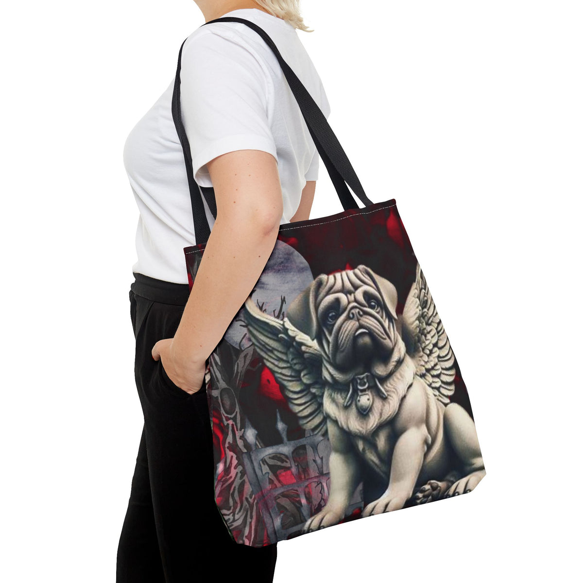 Pug Angelic Gargoyle Protector Tote Bag