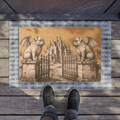 Pug Gargoyle Angel Gothic Protector Welcome Mat